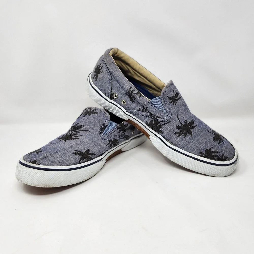 Men's Sperry Halyard Gore Slip-on‎ Sneakers Grey Palm 9.5M